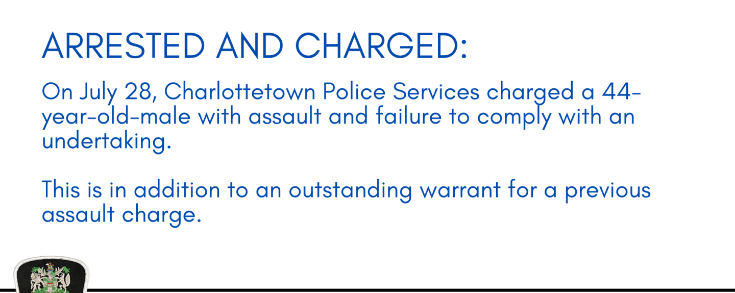 Arrested and Charged: 44-year-old-male charged with assault