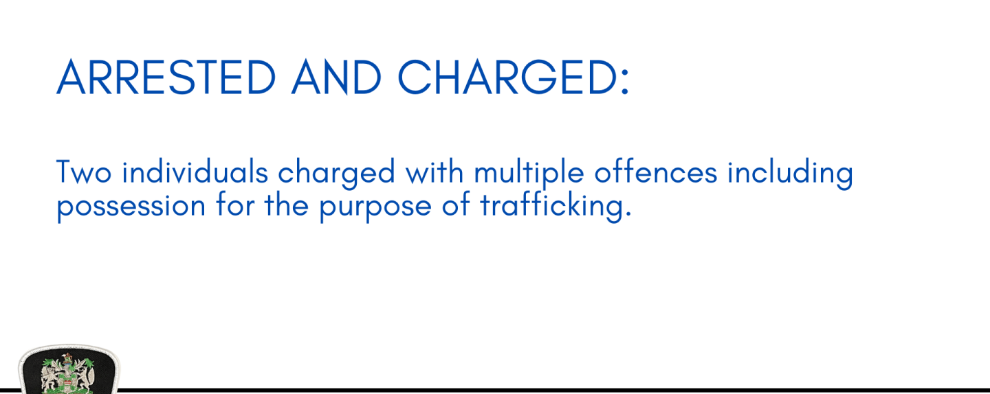 Two individuals charged with multiple offences including possession for the purpose of trafficking